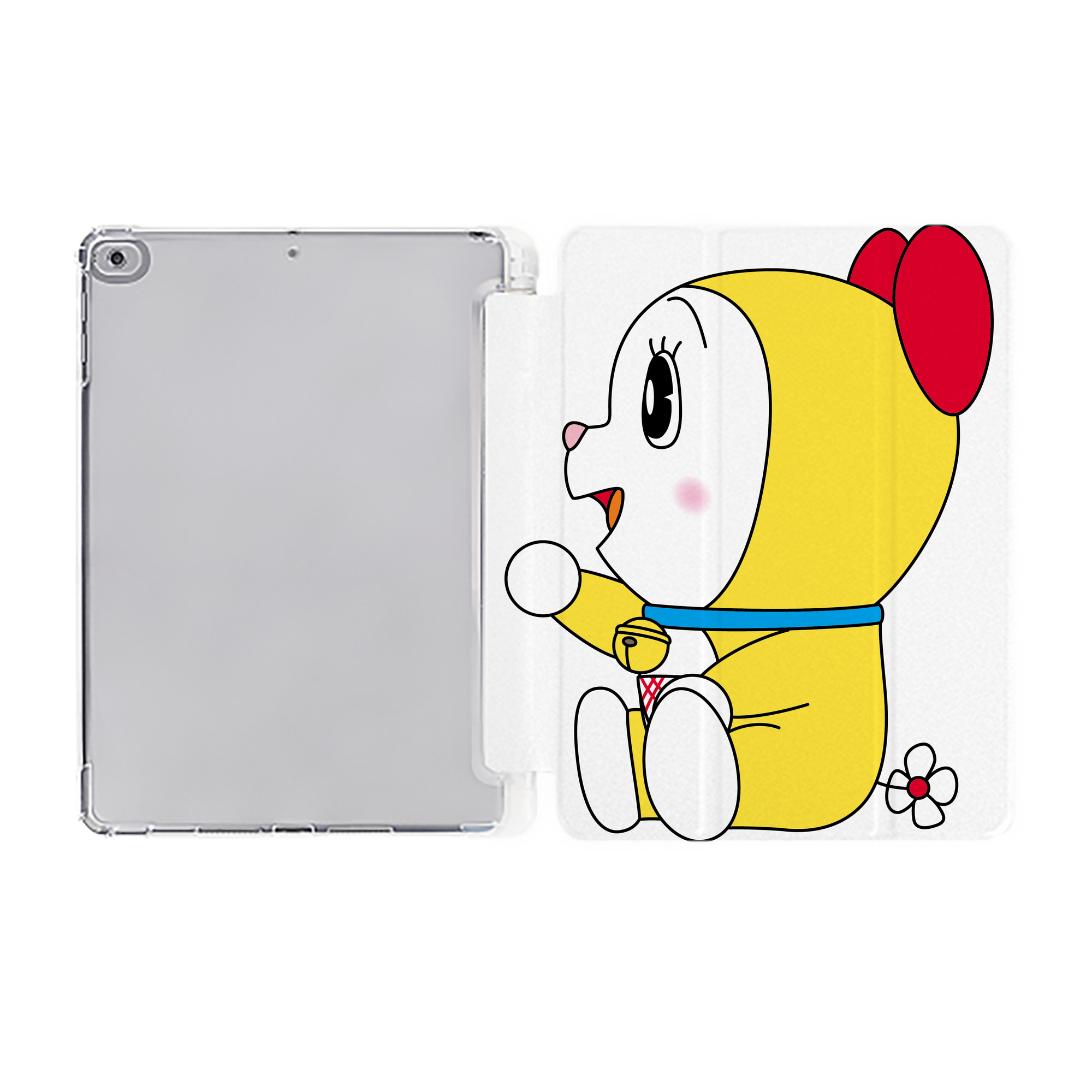 （画像用） ドラえもん ドラミ Doraemon Dorami IPad ケース ペン収納付き 三つ折りスタンド PUレザー×シリコン 対応機種9.5/10.5/10.9インチ